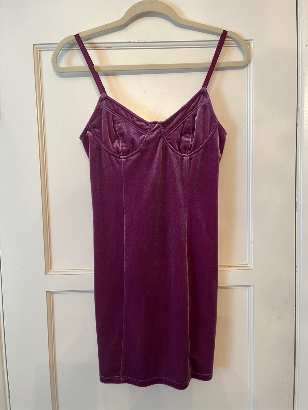 Purple Velvet Corset Mini Dress
